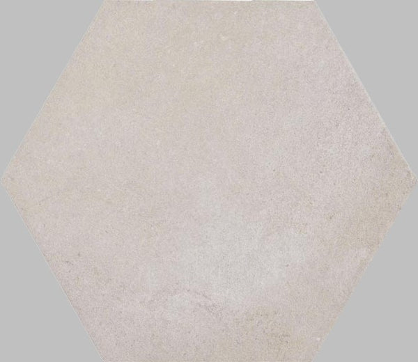 Pavimento rivestimento 21x18,2 esagonale effetto cemento in Gres Porcellanato 9,5 mm vanilla Ceramica Ragno Rewind 00R4CM16