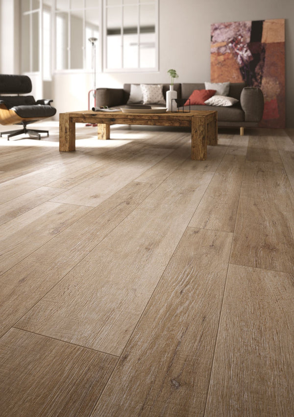 Pavimento Rivestimento 20x180 effetto legno rettificato 14 mm In Gres Porcellanato Spessorato Baita Cadore EG4CA10 Cotto D Este