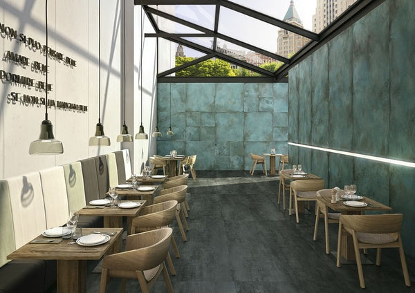 Ceramiche Caesar Trace Mint 60x60 grès porcellanato effetto metallo