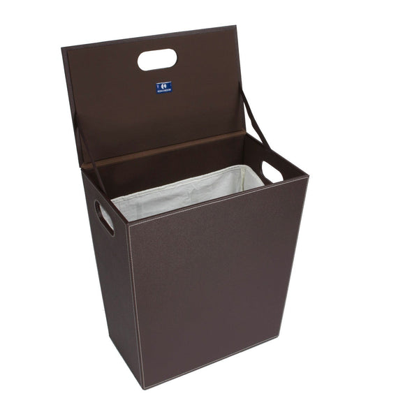 Koh-I-Noor 2462 Cesto Porta Bancheria Medio 43x26 In Mdf E Ecopelle Marrone Scuro