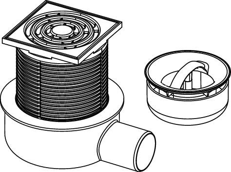 Tece TECEdrainpoint S 50 set pozzetto di scarico ultrapiatto con flangia universale Seal System