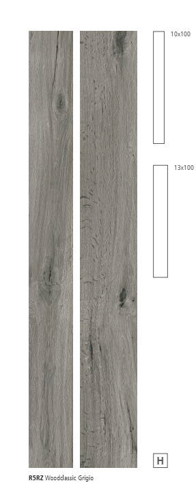 Pavimento 13x100 10x100 effetto parquet in gres porcellanato grigio Woodclassic 00R5RZ10 Ceramiche Ragno