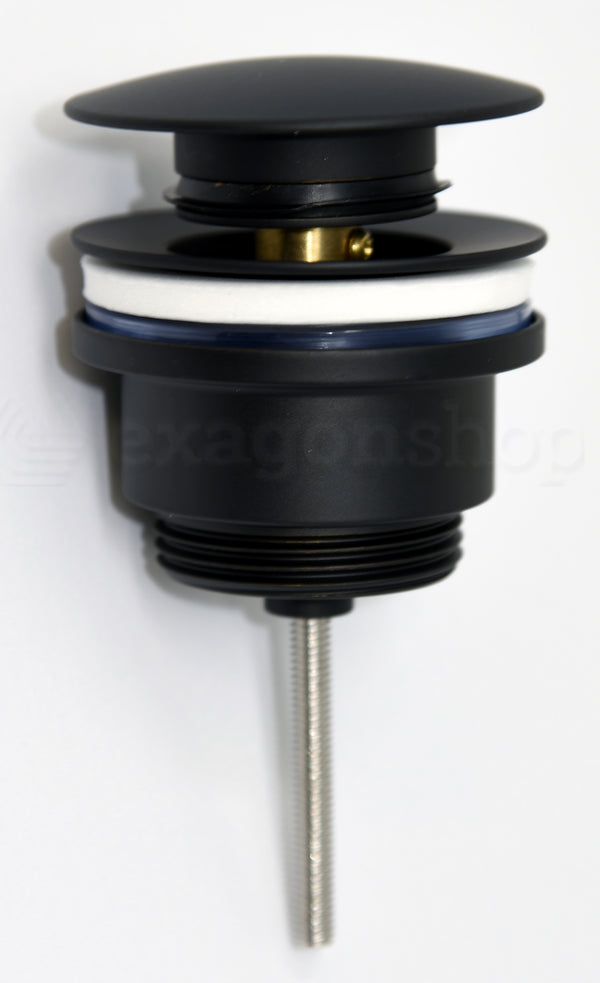 Heron Piletta Di Scarico Tonda Con Chiusura A Scatto Nero Opaco