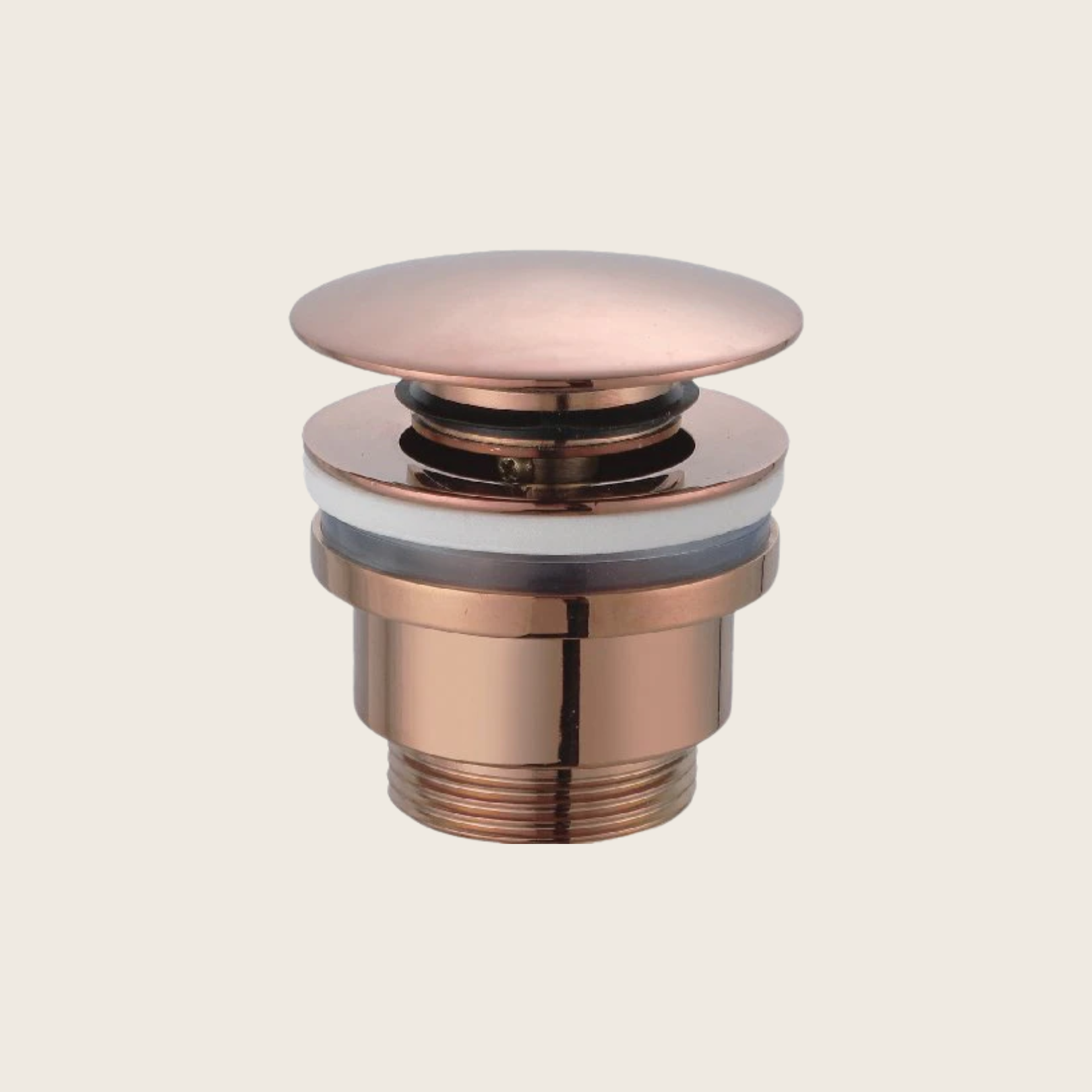 Piletta clik clak per lavabo e bidet universale in ottone zama oro rosa spazzolato pvd