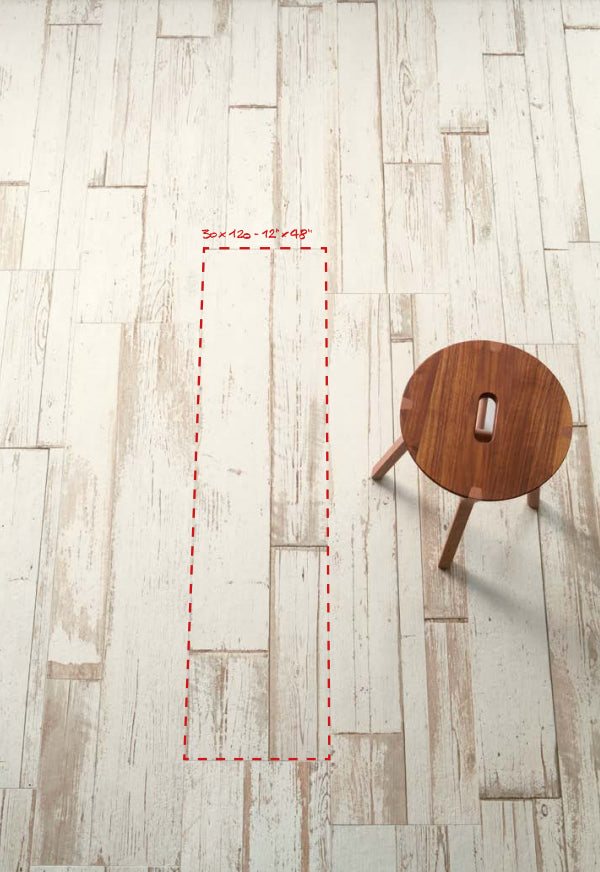 Pavimento rivestimento 30x120 Effetto Legno Invecchiato In Gres Craft White Ceramica Sant Agostino Blendart CSABAWHC30