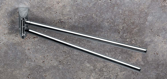 Colombo Link portasciugamani 36 cm a Snodo Cromo, dettaglio ravvicinato del materiale e dell'aggancio - Colombo Design