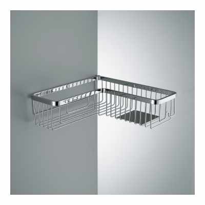 Colombo B9614 cestino portaoggetti angolare vasca doccia con Ripiano Inox Cromo