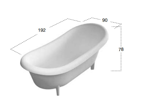 Antonio Lupi Suite310 Vasca freestanding 192x90 ovale in Cristalplant grigio