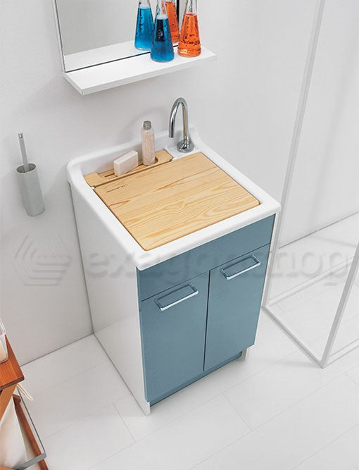 Colavene Swash mobile lavatoio 50x45 tavola lavapanni Celeste lucido