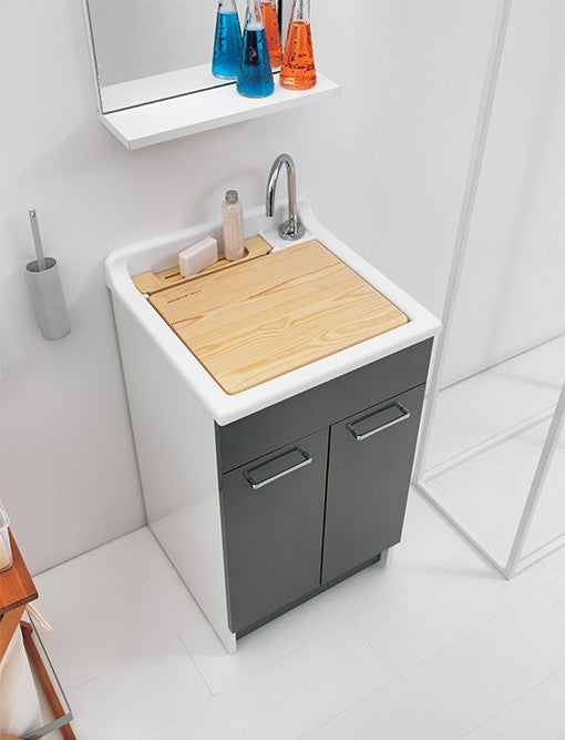 Colavene Swash mobile lavatoio 50x45 con lavapanni Grigio lucido