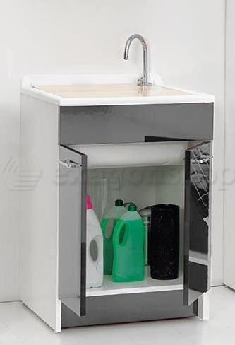 Colavene Swash mobile lavatoio 50x45 due ante con tavola lavapanni in legno massello Grigio Antracite