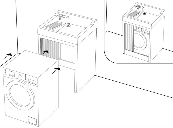 Colavene Lavacril On mobile lavatoio 73x67 per Lavatrice uso interno esterno in abs bianco