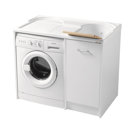 Colavene Domestica Mobile Con Vasca Lavapanni In Abs A Destra 106x60x90 Cm E Alloggio Lavatrice Bianco