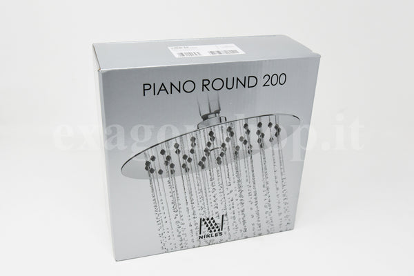 Nikless Piano Round 200 soffione 20 cm tondo ultra piatto in acciaio