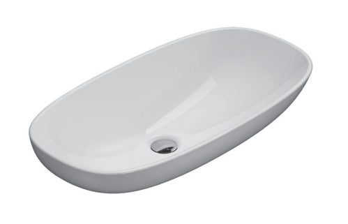 Globo Stockholm Lavabo 70x37 da Incasso in ceramica Bianco Lucido