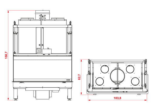 Caminetto a legna 20 kw ad aria e irraggiamento Palazzetti Ecomonoblocco EM16:9 3D 802572860