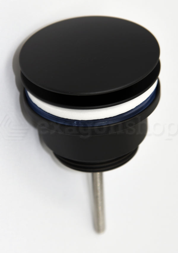 Heron Piletta Di Scarico Tonda Con Chiusura A Scatto Nero Opaco