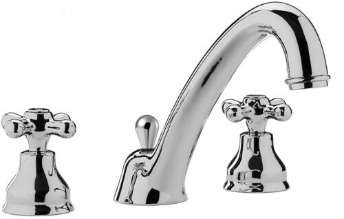 Paffoni Iris Irv055 Gruppo Lavabo 3 Fori Con Scarico, vista frontale su sfondo bianco