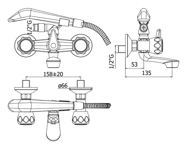 Paffoni Danubio Da025 Gruppo Vasca Esterno Cromo