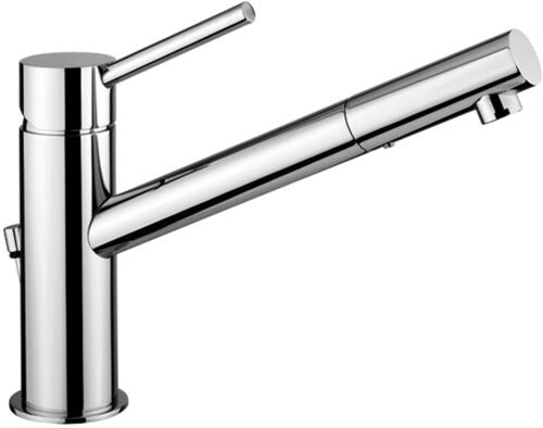 Paffoni Birillo Bi085 Miscelatore lavabo prolungato Scarico, vista frontale su sfondo bianco