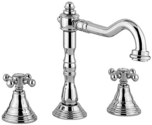Paffoni Belinda Fblv055 Gruppo Lavabo 3 Fori Con Scarico, vista frontale su sfondo bianco