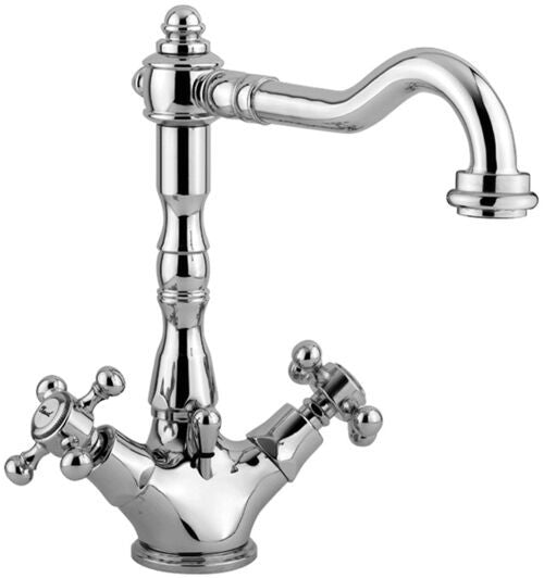 Paffoni Belinda Gruppo Lavabo Scarico Automatico Cromo, vista frontale su sfondo bianco