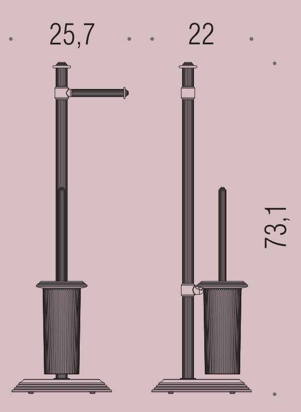 Colombo Design Hermitage B33180cr piantana portasciugamani con portascopino cromo