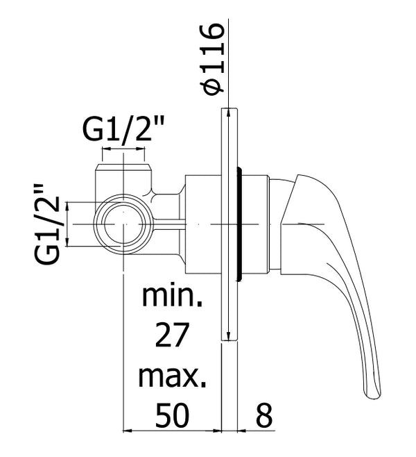 Paffoni Nettuno Due Nd010 Miscelatore doccia incasso Monocomando senza Deviatore Cromo