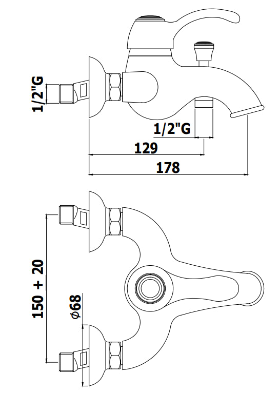 Paffoni Flavia Fa022 Miscelatore vasca Monocomando Esterno Cromo