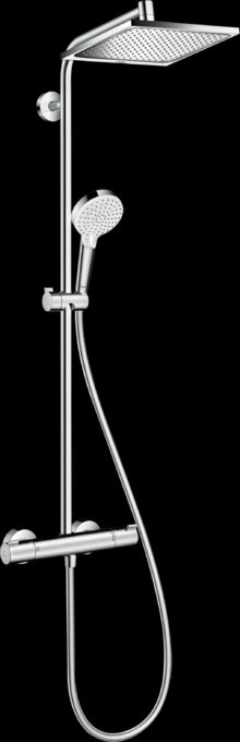 Colonna doccia con miscelatore E240 soffione quadro e doccetta 1jet Ecosmart Cromo Hansgrohe Crometta 27281000