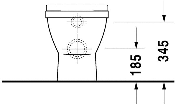 Vaso a pavimento scarico orizzontale 36x56 Bianco Starck 3 30124090 Duravit