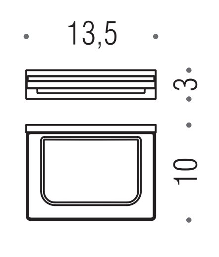 Colombo Look B16010NM Porta Sapone a muro in Vetro Acidato Naturale nero opaco