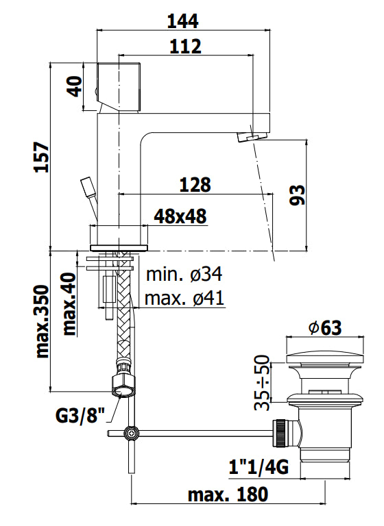 Paffoni Elle Elx075 Miscelatore Lavabo Con Leva Cubo Cromo