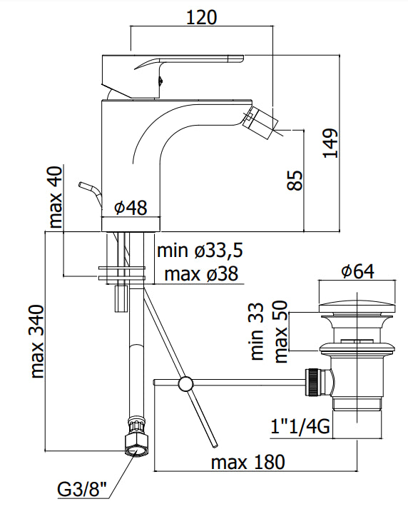 Paffoni Green Gr131 Miscelatore Monocomando Bidet Senza Scarico Cromo