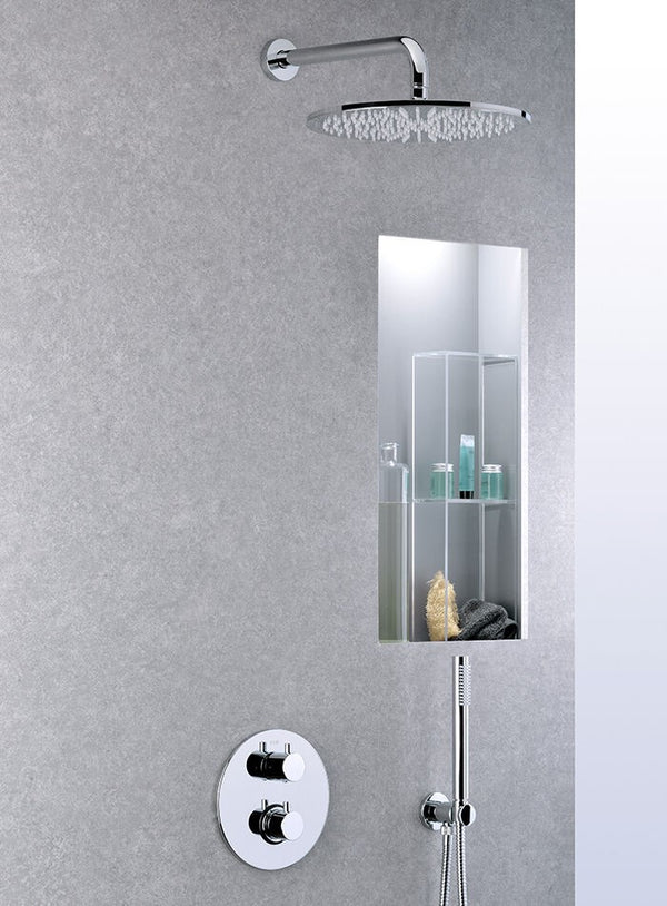 Paffoni Light Kitliq018 Kit Doccia tondo con miscelatore termostatico Cromo