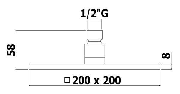 Paffoni Syncro zsof075 soffione quadro 20x20 sp. 8 mm anticalcare nero opaco