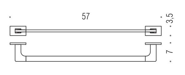 Colombo Look B16100BM Porta Asciugamani 57 Cm Bianco Opaco
