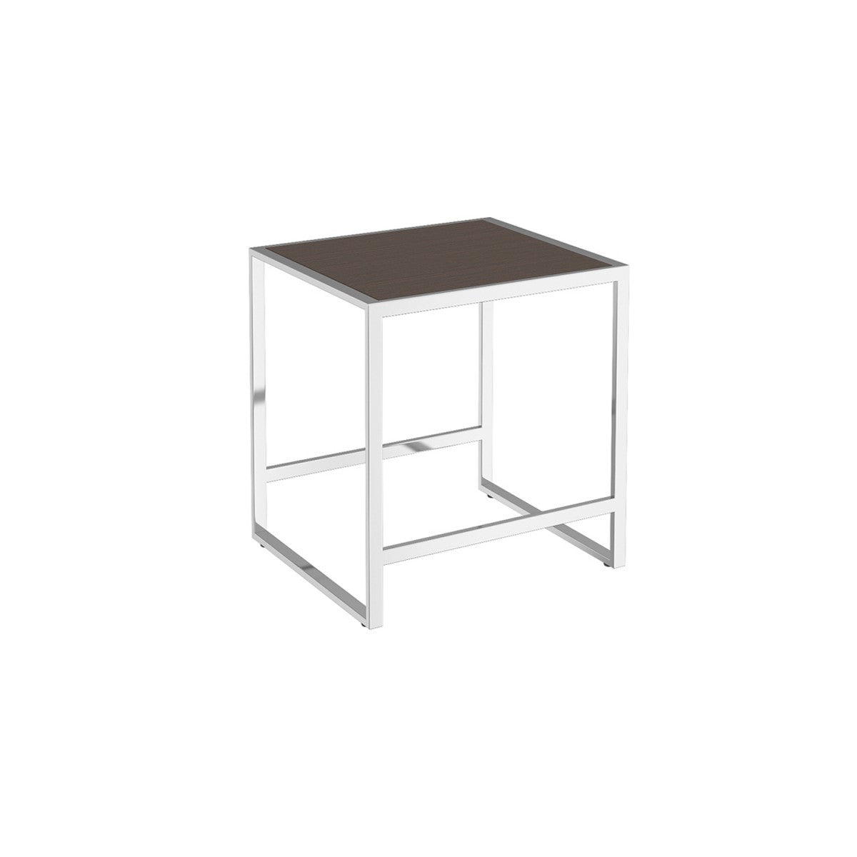 Sgabello Cromo Rovere scuro The Grid 6001195 Cosmic