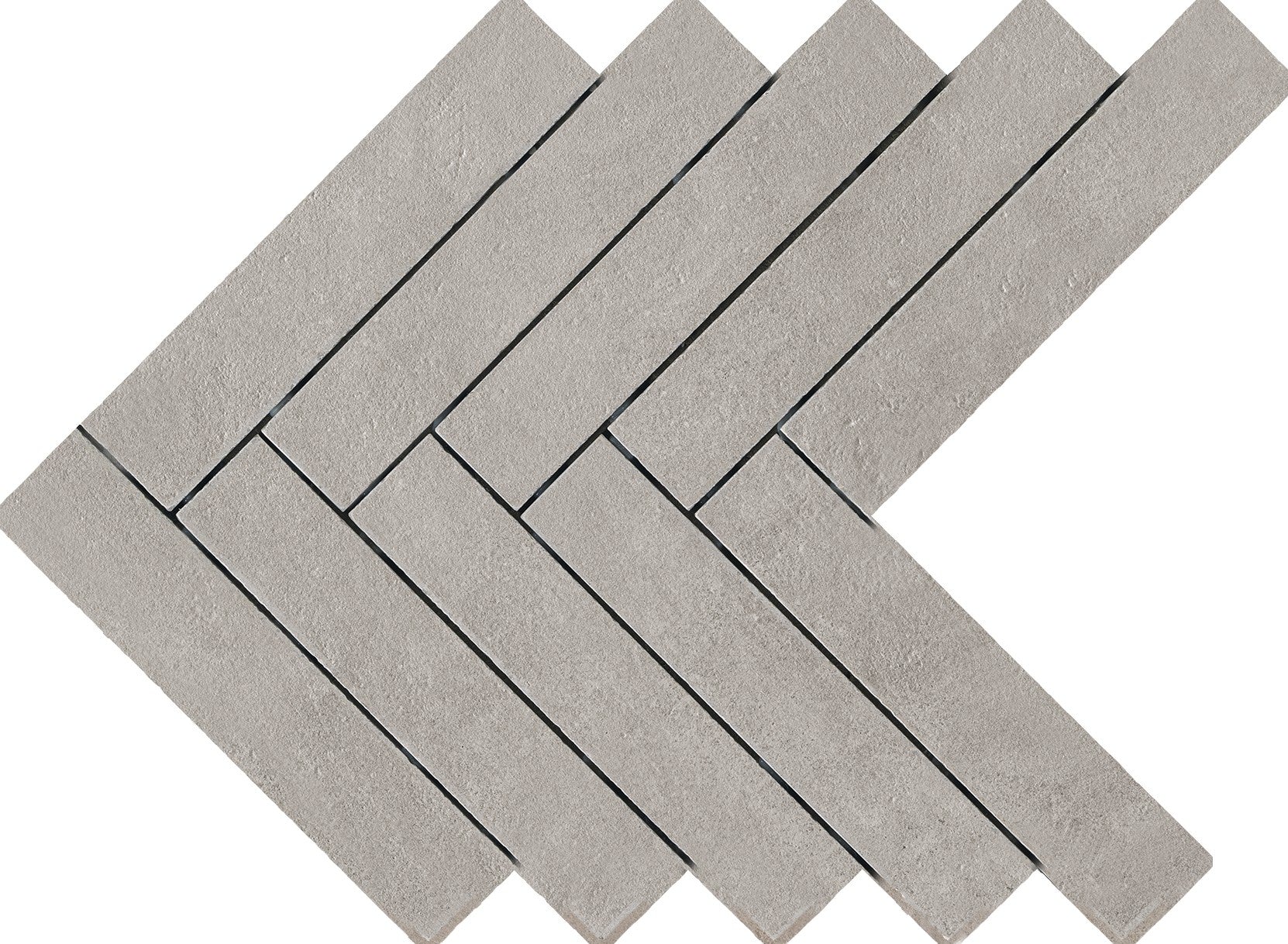 Pavimento rivestimento 44.9x61.6 acciaio mosaico spina di pesce 9,5 mm in gres fine porcellanato Ragno Boom 00R02GP4