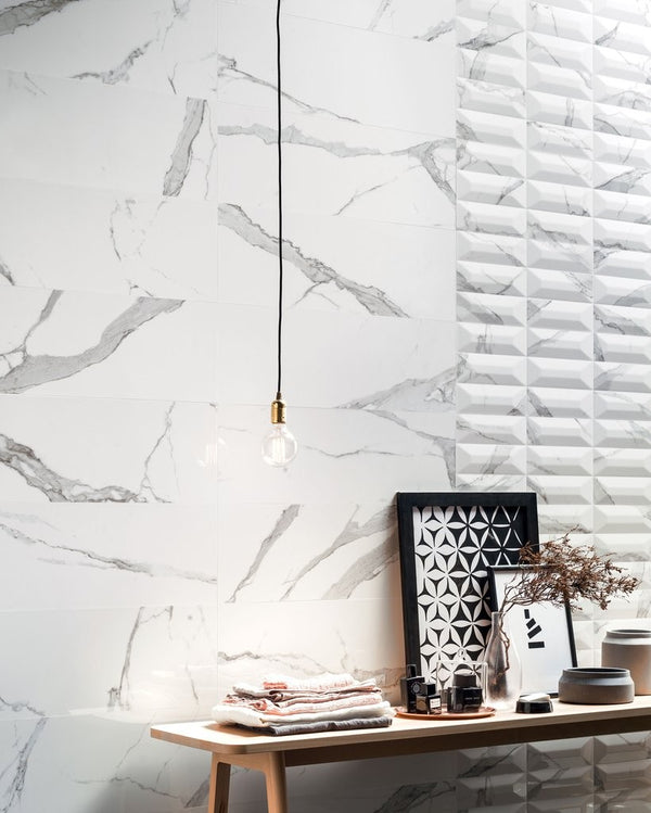 Pavimento Rivestimento 73X296 mm Effetto Marmo Statuario Venato Ceramica Sant Agostino Themar CSASTVE730