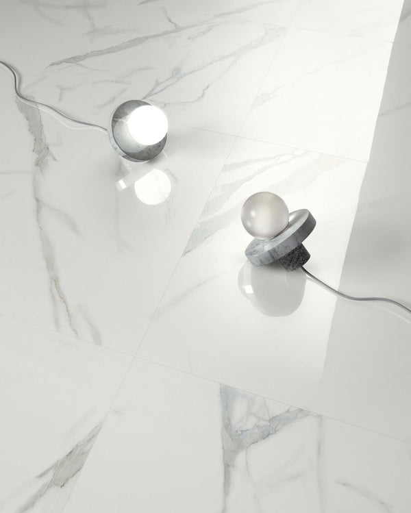 Pavimento Rivestimento 89x89 Cm Effetto Marmo Statuario Venato Lucido Ceramica Sant Agostino Themar CSASTVEK89