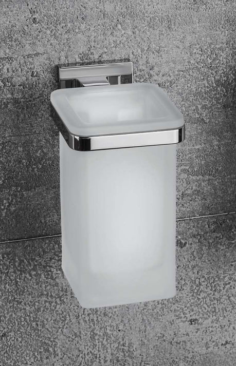 Colombo Basicq b3702 Bicchiere portaspazzolini in Vetro Acidato Naturale cromo