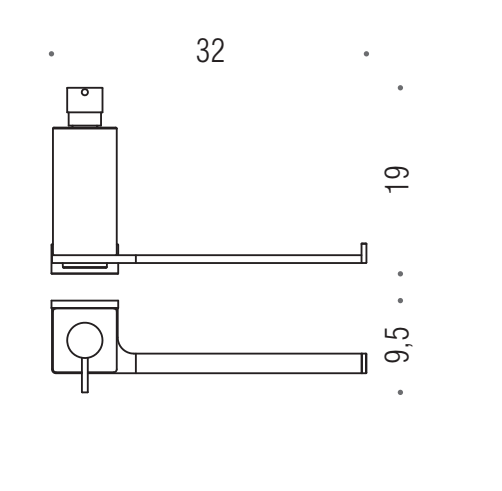 Colombo Look b1674 Porta Salviette bidet con dispenser spadisapone liquido a muro in Vetro Acidato Naturale cromo