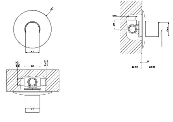 Miscelatore senza parte Incasso Cromo Via Manzoni 38654 Emporio Gessi