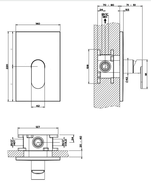 Parti Esterne Per Miscelatore Monocomando senza parte Incasso Cromo Via Bagutta 44712 Emporio Gessi