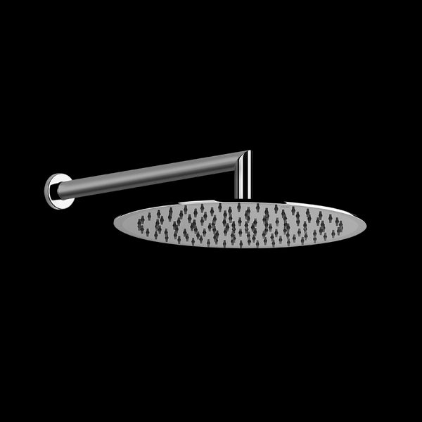 Soffione Doccia 30 cm con braccio a Parete orientabile Anticalcare Mirror Steel Shower 47257 Emporio Gessi