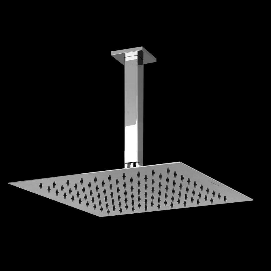 Soffione Doccia 30x30 quadro a Soffitto con braccio 162 mm Snodabile Mirror Steel Shower 93351 Emporio Gessi
