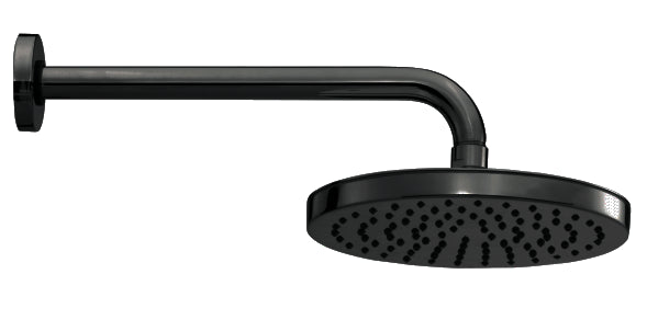 Kit soffione doccia 25 Cm tondo con braccio Nero Opaco Elios H19412G00073009 Bossini