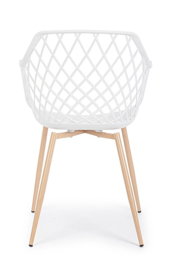 Andrea Bizzotto Optik sedia di design con gambe in acciaio bianco