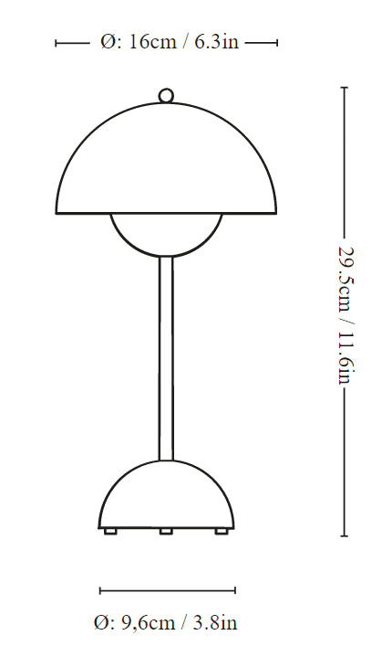 &Tradition Flowerpot VP9 Lampada da tavolo ricaricabile da interno nero opaco